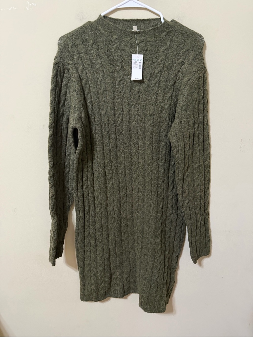 Maurice’s large Olive Cable-Knit Sweater Dress nwt fall cozychic fall fashion